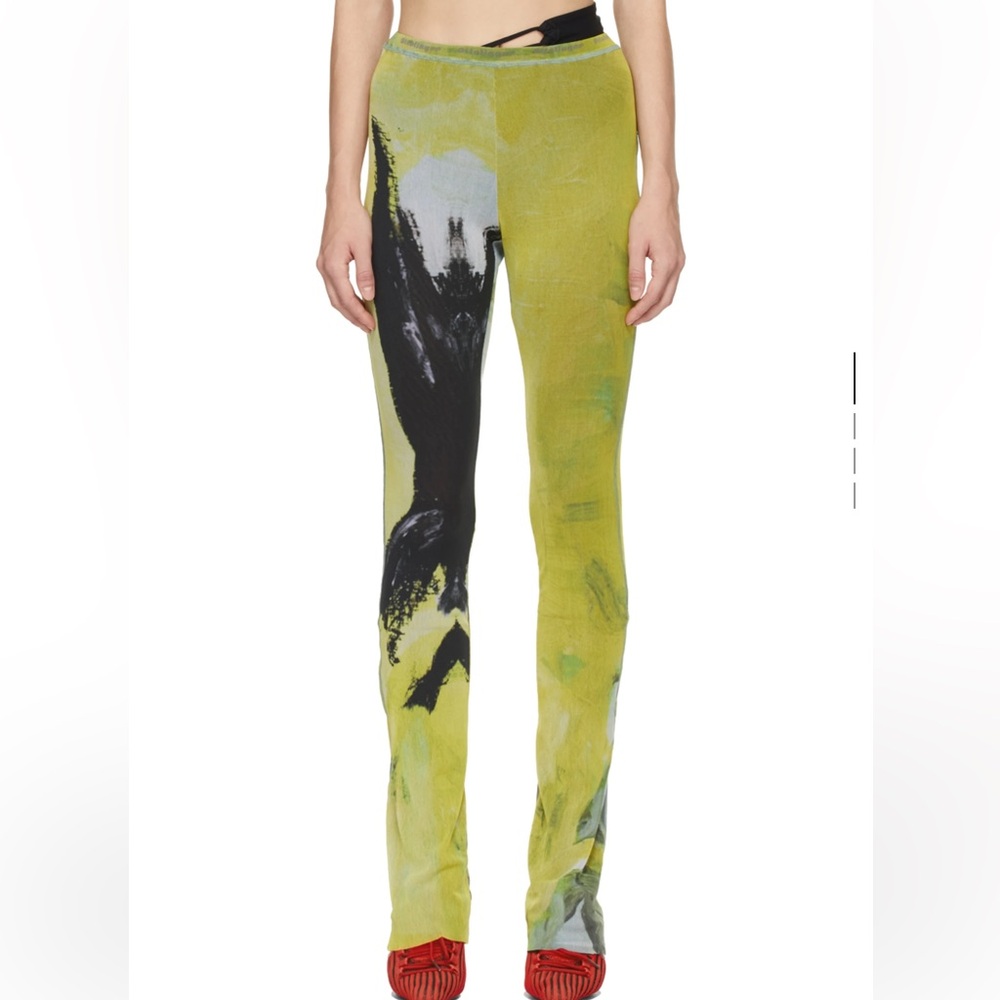 Ottolinger yellow mesh leggings. Size Small